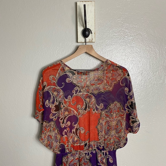 APT. 9 • Purple Orange Boho Aztec Printed Dress - Picture 9 of 9